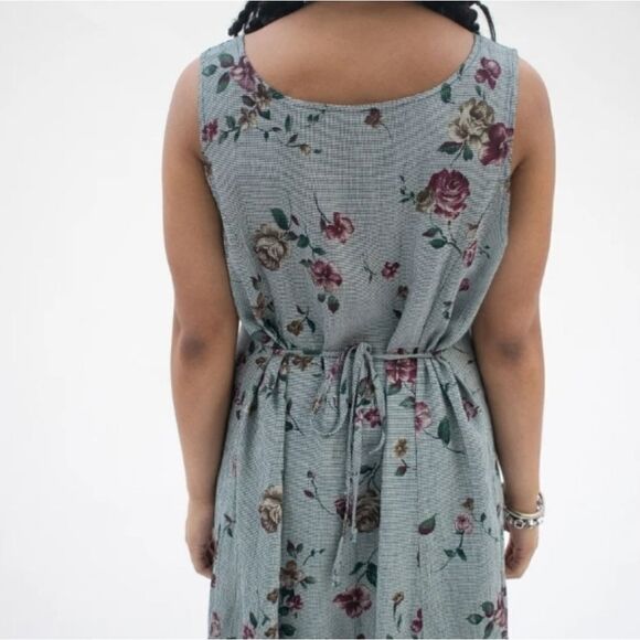 En Focus Studio 18 Sleeveless Floral&Houndstooth Print Women's Maxi Dress - Picture 3 of 11
